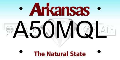 A50MQL Arkansas License Plate