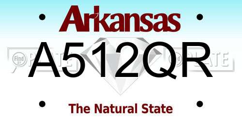 A512QR Arkansas License Plate