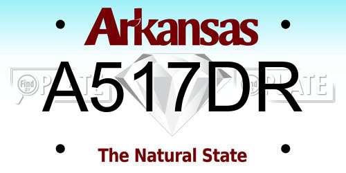 A517DR Arkansas License Plate