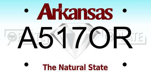 A517OR Arkansas License Plate