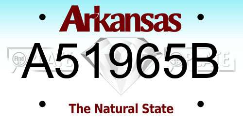 A51965B Arkansas License Plate