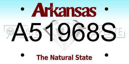 A51968S Arkansas License Plate
