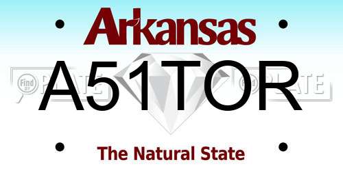 A51TOR Arkansas License Plate