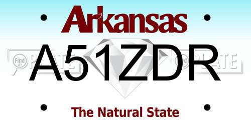 A51ZDR Arkansas License Plate