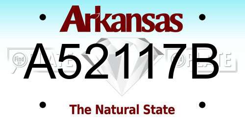 A52117B Arkansas License Plate