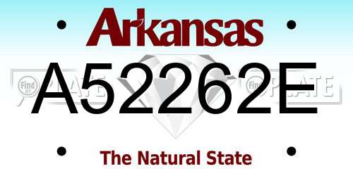 A52262E Arkansas License Plate