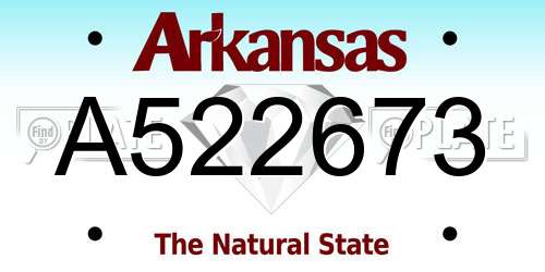 A522673 Arkansas License Plate