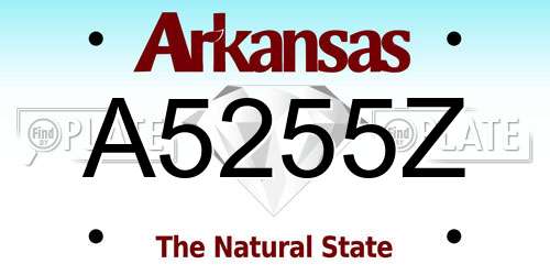 A5255Z Arkansas License Plate