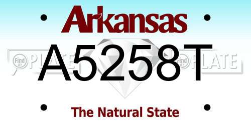 A5258T Arkansas License Plate