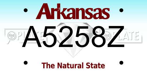 A5258Z Arkansas License Plate