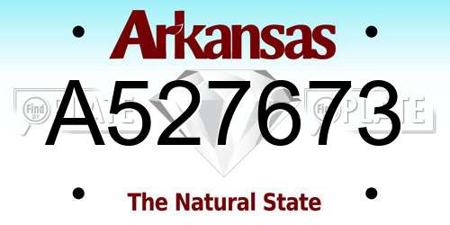 A527673 Arkansas License Plate