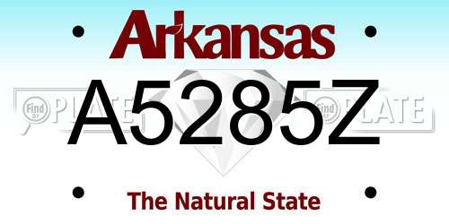 A5285Z Arkansas License Plate
