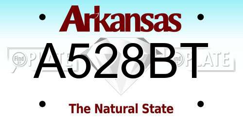 A528BT Arkansas License Plate