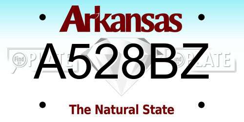 A528BZ Arkansas License Plate