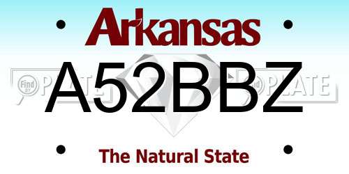 A52BBZ Arkansas License Plate