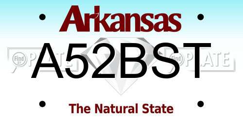 A52BST Arkansas License Plate