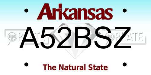 A52BSZ Arkansas License Plate