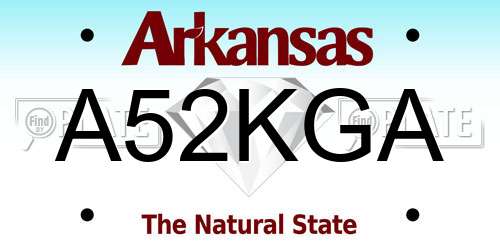 A52KGA Arkansas License Plate