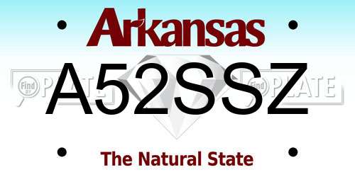 A52SSZ Arkansas License Plate