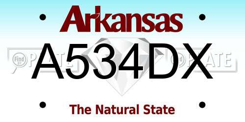 A534DX Arkansas License Plate
