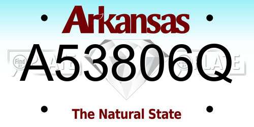 A53806Q Arkansas License Plate
