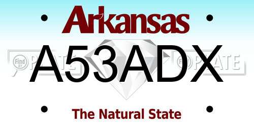 A53ADX Arkansas License Plate