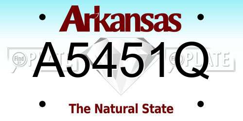 A5451Q Arkansas License Plate