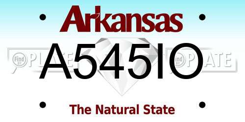 A545IO Arkansas License Plate