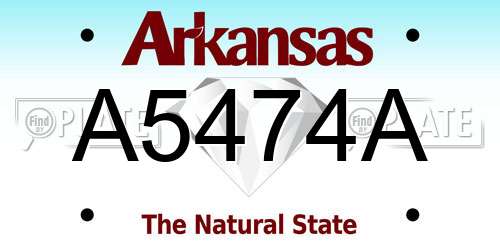 A5474A Arkansas License Plate