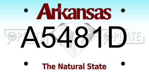 A5481D Arkansas License Plate