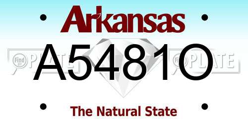 A5481O Arkansas License Plate
