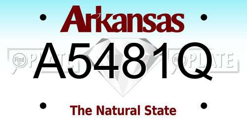 A5481Q Arkansas License Plate