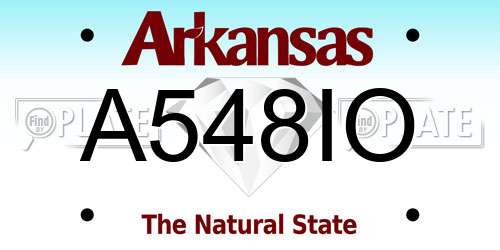 A548IO Arkansas License Plate
