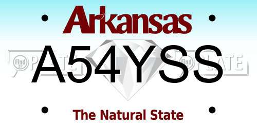 A54YSS Arkansas License Plate