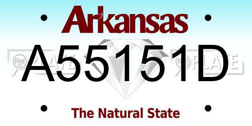 A55151D Arkansas License Plate