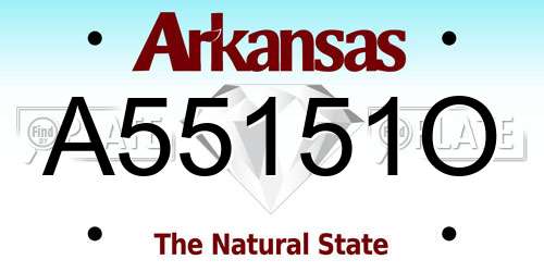 A55151O Arkansas License Plate