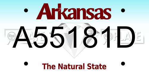 A55181D Arkansas License Plate