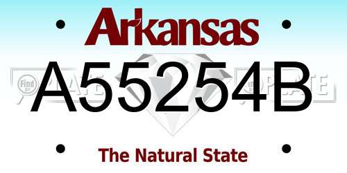 A55254B Arkansas License Plate