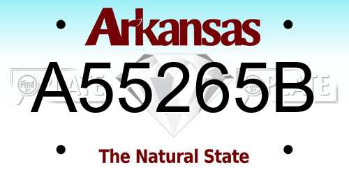 A55265B Arkansas License Plate