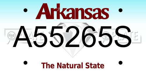 A55265S Arkansas License Plate
