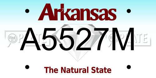 A5527M Arkansas License Plate