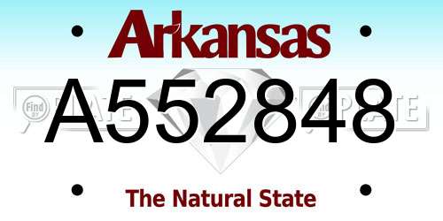 A552848 Arkansas License Plate