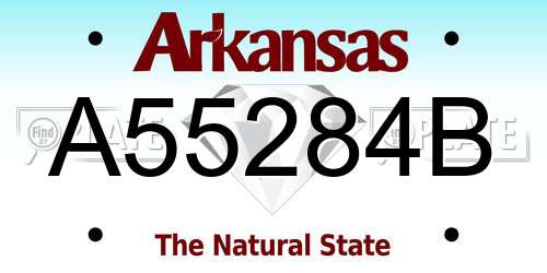 A55284B Arkansas License Plate