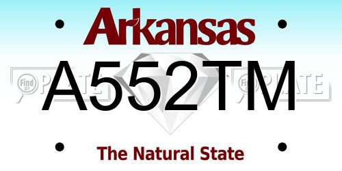 A552TM Arkansas License Plate