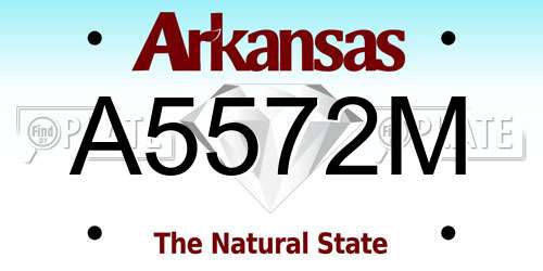 A5572M Arkansas License Plate