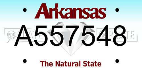 A557548 Arkansas License Plate