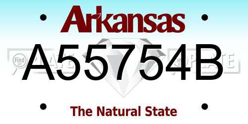 A55754B Arkansas License Plate