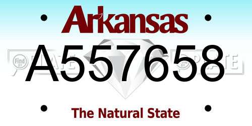 A557658 Arkansas License Plate