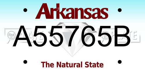 A55765B Arkansas License Plate