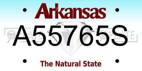 A55765S Arkansas License Plate